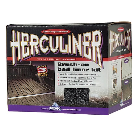 Peak Herculiner Gal. Brush-On Bed Liner Kit, Black HCL1B8